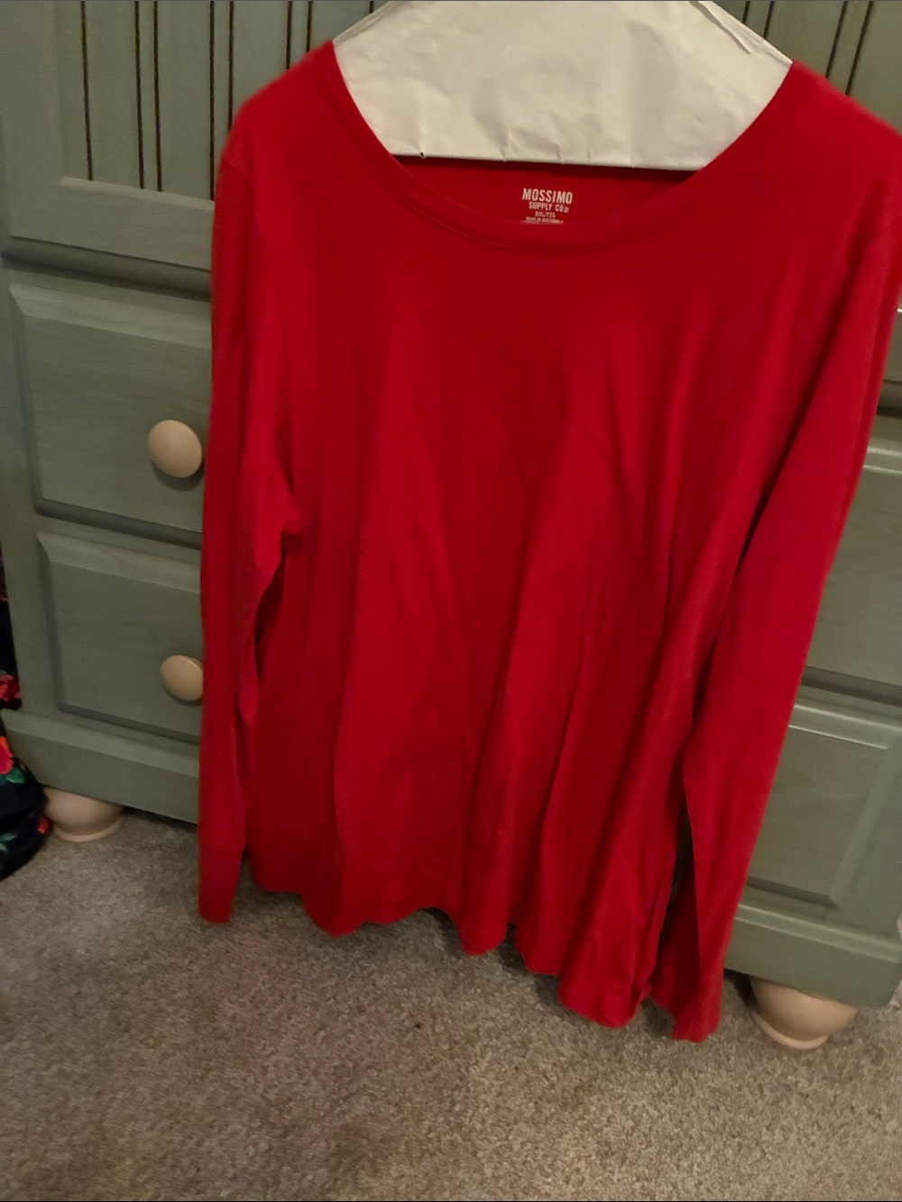 Mossimo Supply Co. Women's Long-Sleeve Crewneck Top in Bright Red